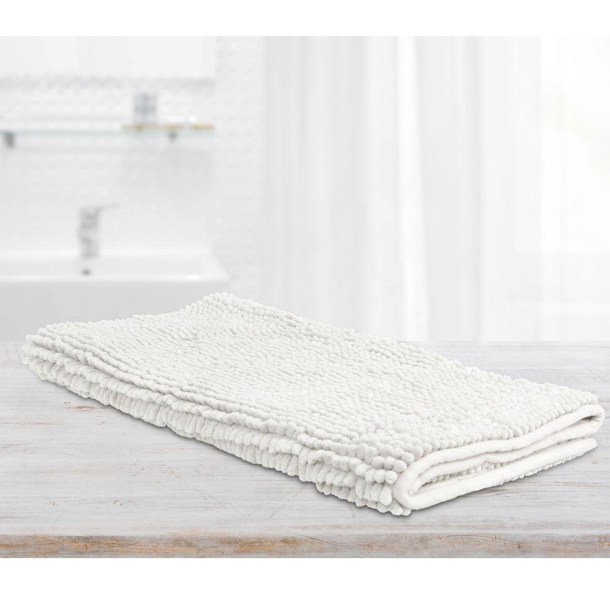 Toggle Microfiber Bath Mat Large White - Harrogates