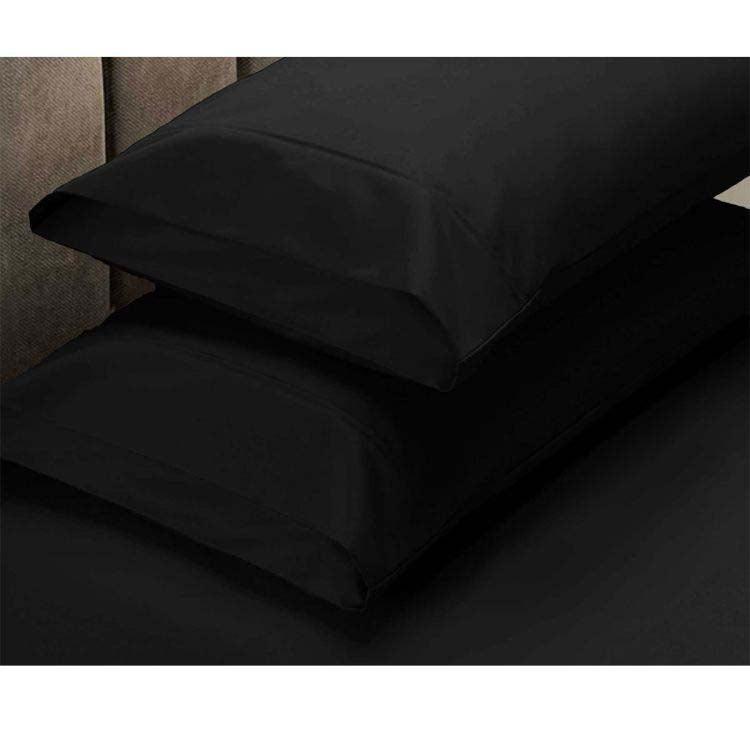 Apartmento 225TC Fitted Sheet Set King Black plus 2 Pillowcases - Harrogates