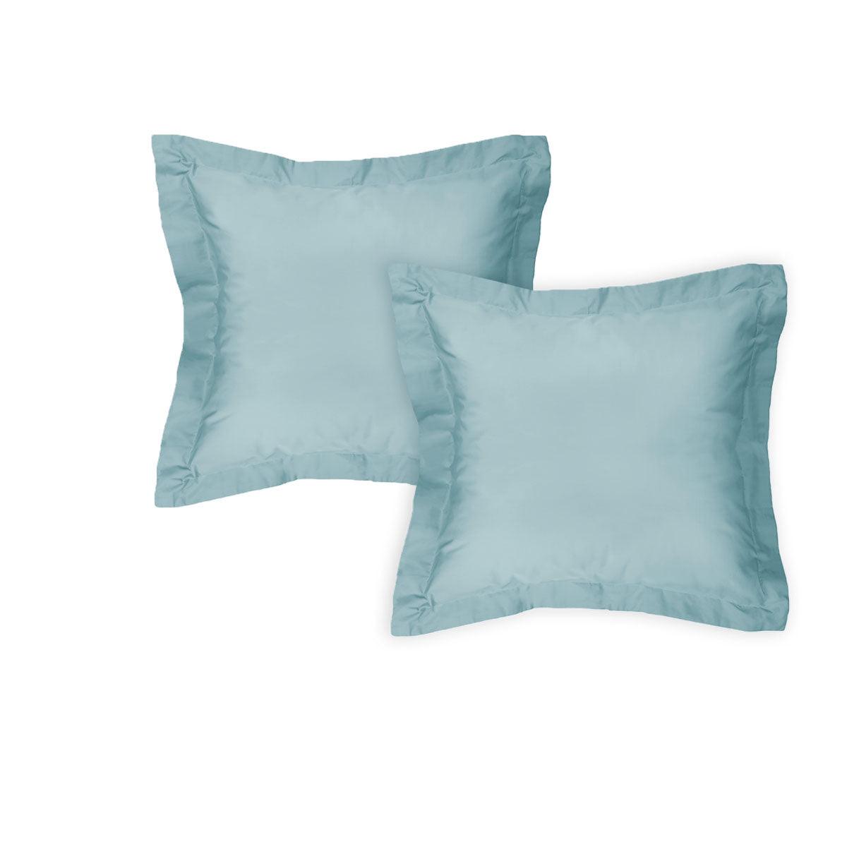 Algodon Pair of 300TC Cotton European Pillowcases Denim - Harrogates
