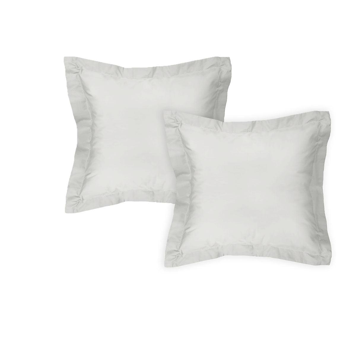 Algodon Pair of 300TC Cotton European Pillowcases Silver - Harrogates