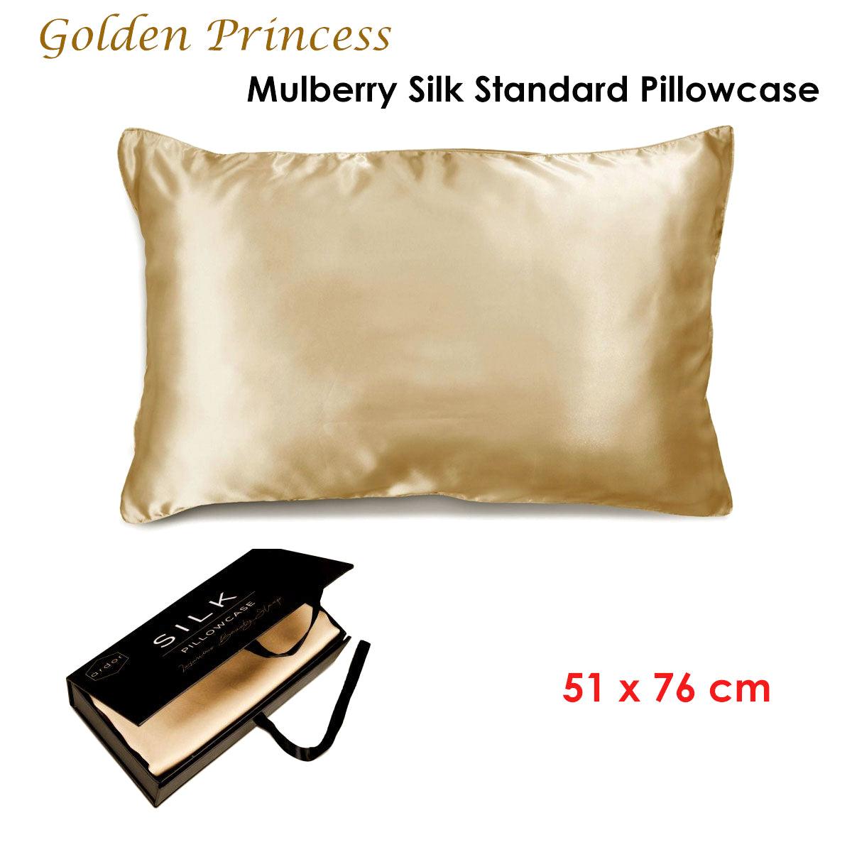 Ardor Mulberry Silk Standard Pillowcase Golden Princess - Harrogates