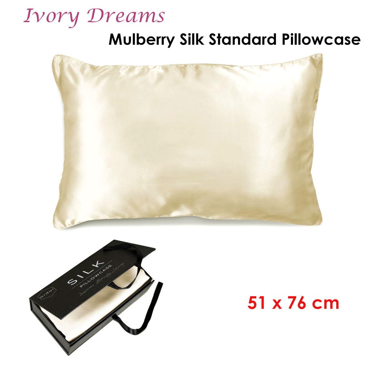 Ardor Mulberry Silk Standard Pillowcase Ivory Dreams - Harrogates