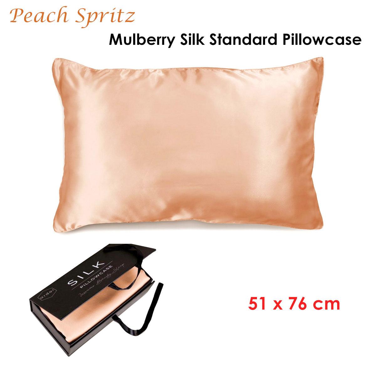 Ardor Mulberry Silk Standard Pillowcase Peach Spritz - Harrogates