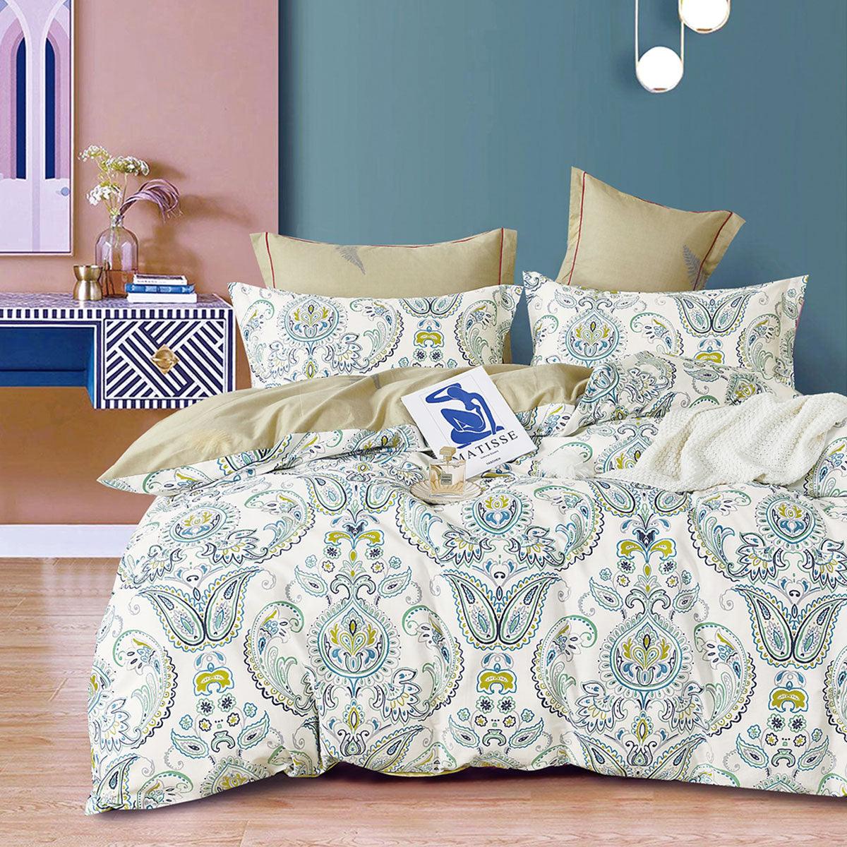 Ardor 250TC Yarmin Moroccan Cotton Sateen Quilt Cover Set Queen - Harrogates