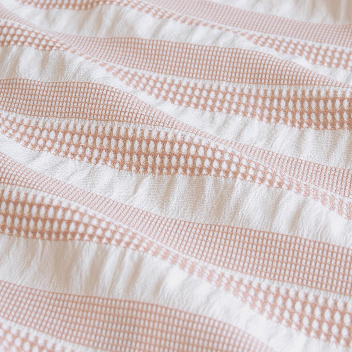 Ardor Cove Rose Dust (Similar to Peach color) Seersucker Waffle Quilt Cover Set Double - Harrogates