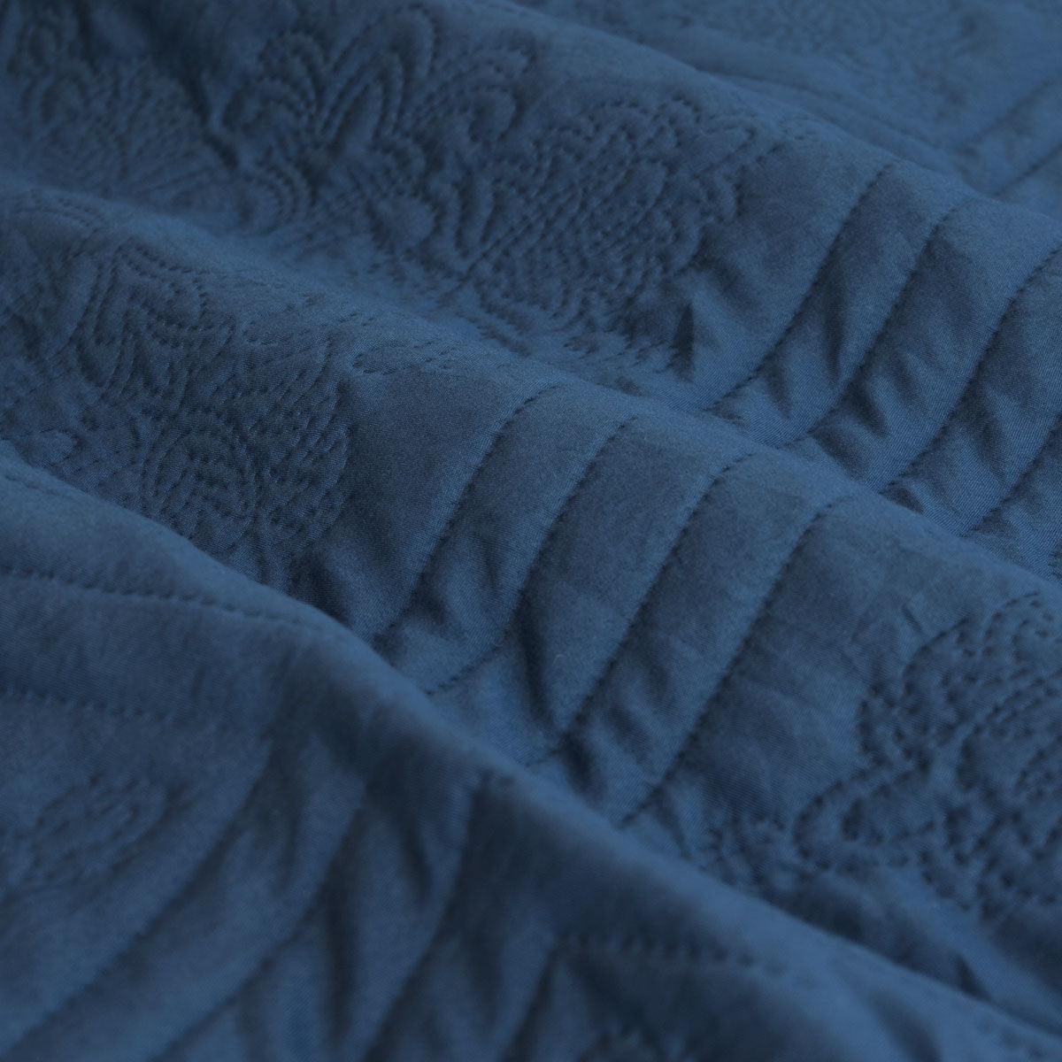 Ardor Eddison Cornflower Light Quilted Embossed Quilt Cover Set Queen - Harrogates