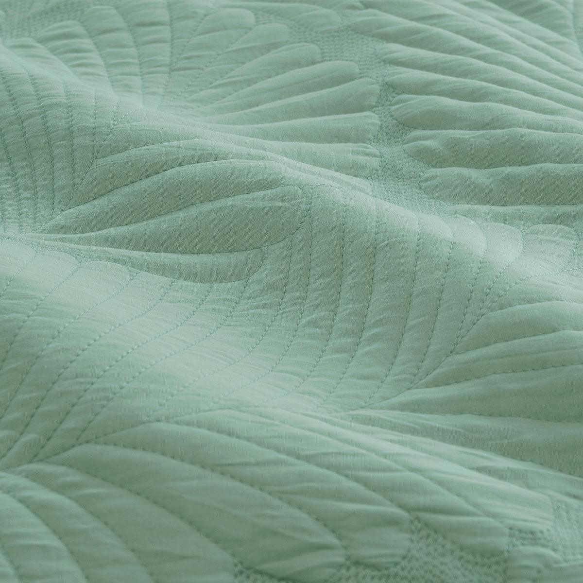 Ardor Molly Palm Green Quilted Quilt Cover Set Queen - Harrogates
