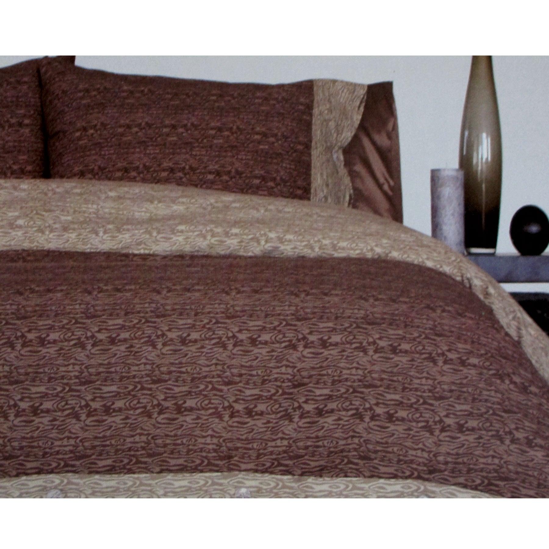 Essentially Home Living Moray Chocolate Quilt Cover Set Double - Harrogates