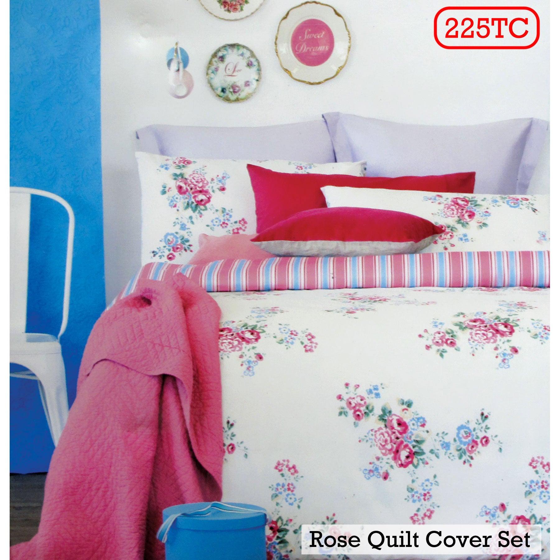 Ardor Rose Pink Quilt Cover Set King - Harrogates