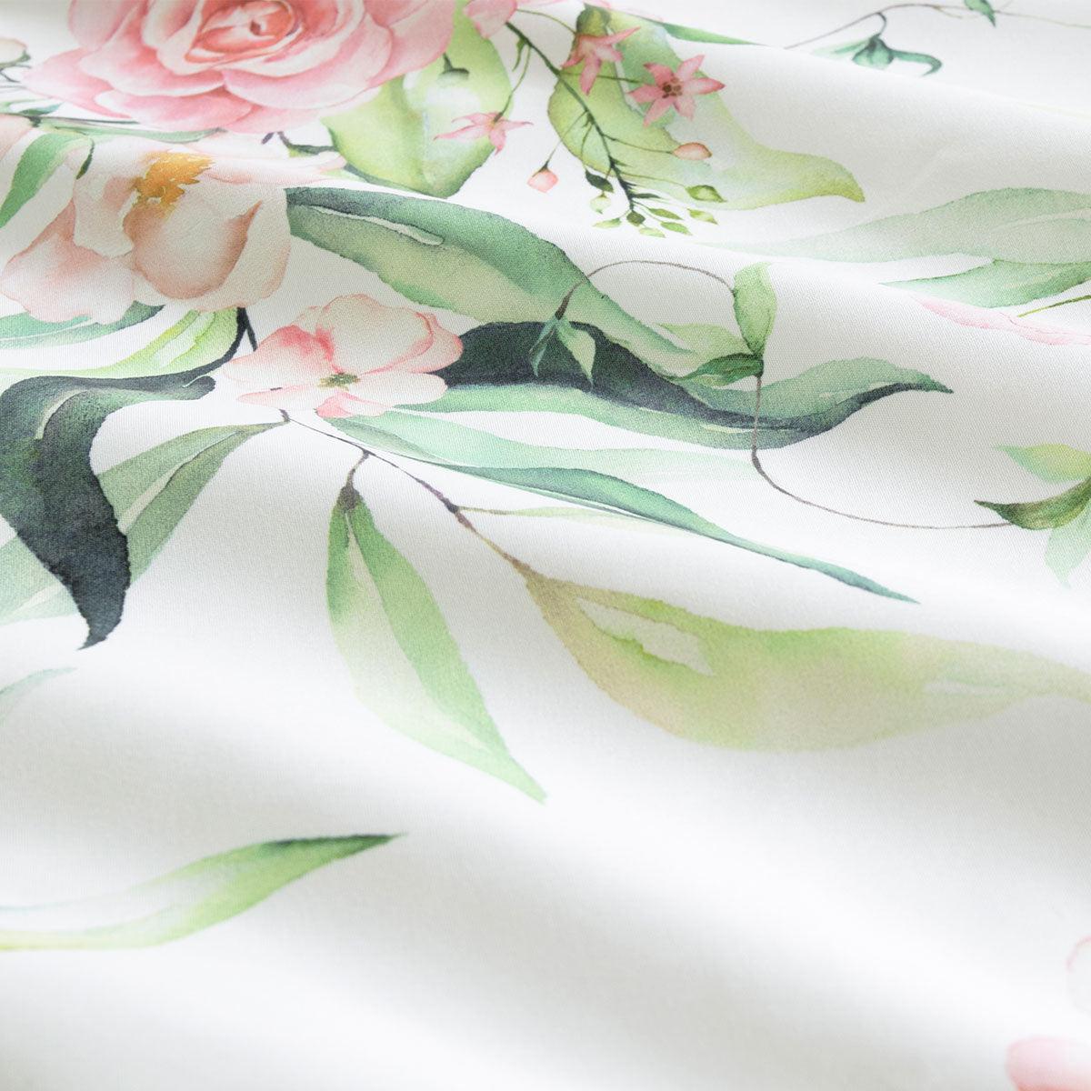 Ardor Rose Whisper Soft Sage Printed Floral Quilt Cover Set King - Harrogates
