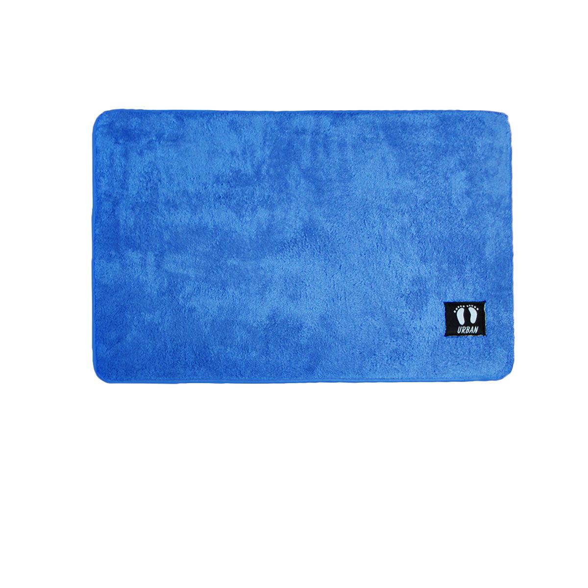 Asha Anti Slip Polyester Bath Mat 50 x 80 cm Cobalt Blue - Harrogates