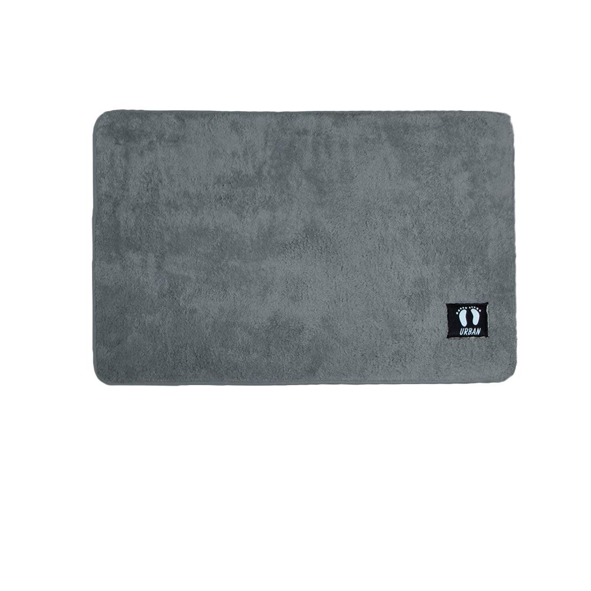 Asha Anti Slip Polyester Bath Mat 50 x 80 cm Grey - Harrogates