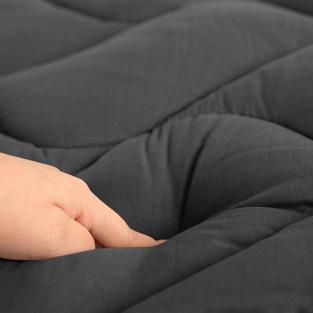 Ramesses 1000GSM Charcoal Mattress Topper Double - Harrogates