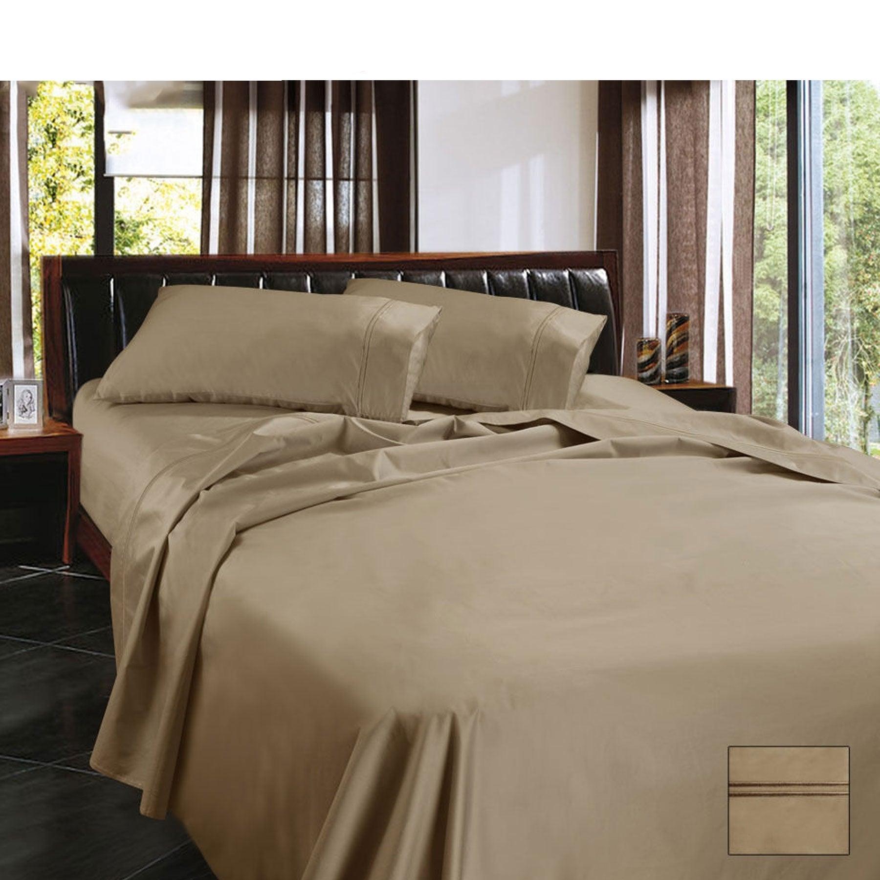Ramesses 1450TC Egyptian Cotton Sateen Sheet Set Linen King - Harrogates