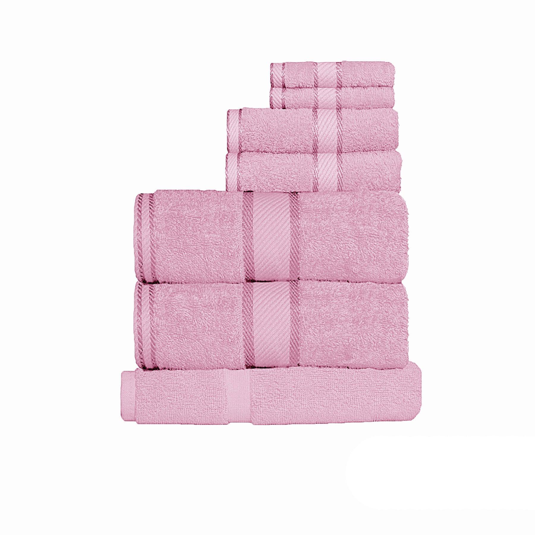 Kingtex 550gsm Cotton 7 Pce Towel Set Rose - Harrogates