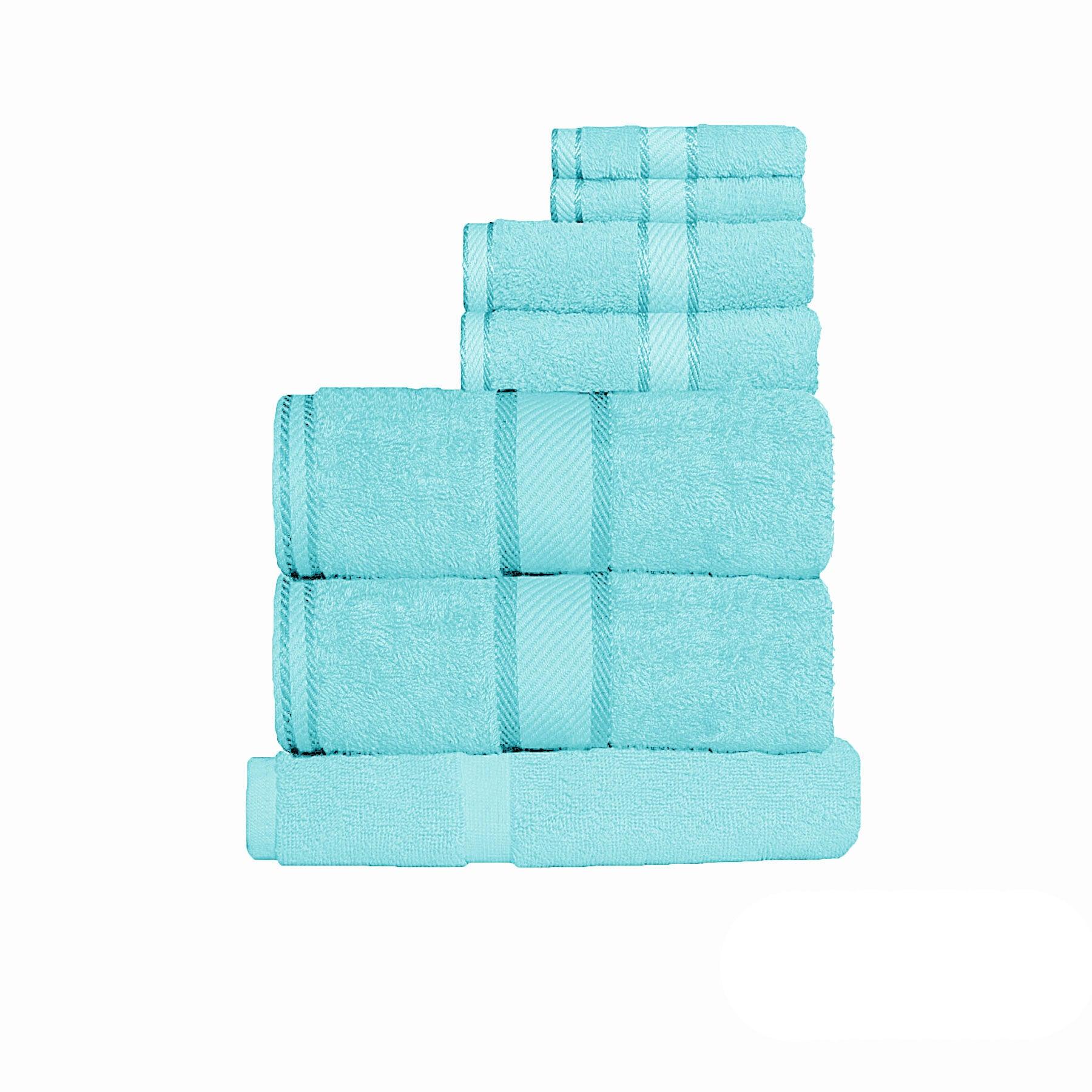 Kingtex 550gsm Cotton 7 Pce Towel Set Turquoise - Harrogates