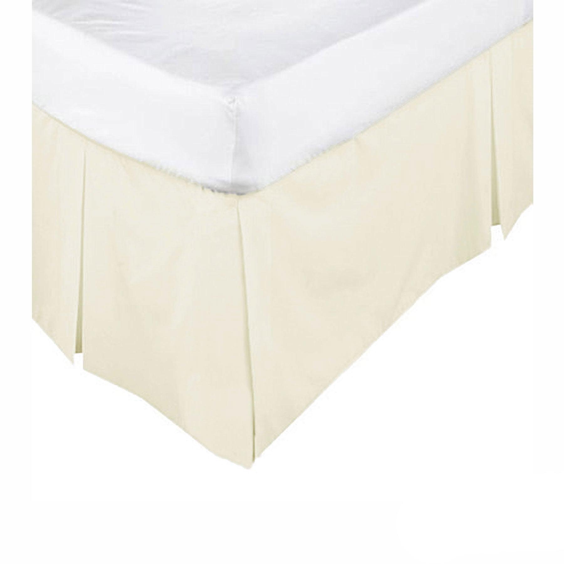 KINGDOM Box Pleated Valance Cream - DOUBLE - Harrogates