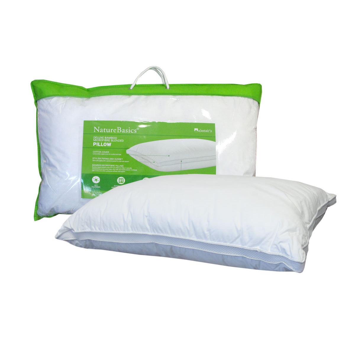 Alastairs 1000GSM Nature Basics Deluxe Bamboo Microfibre Blended Standard Pillow - Harrogates