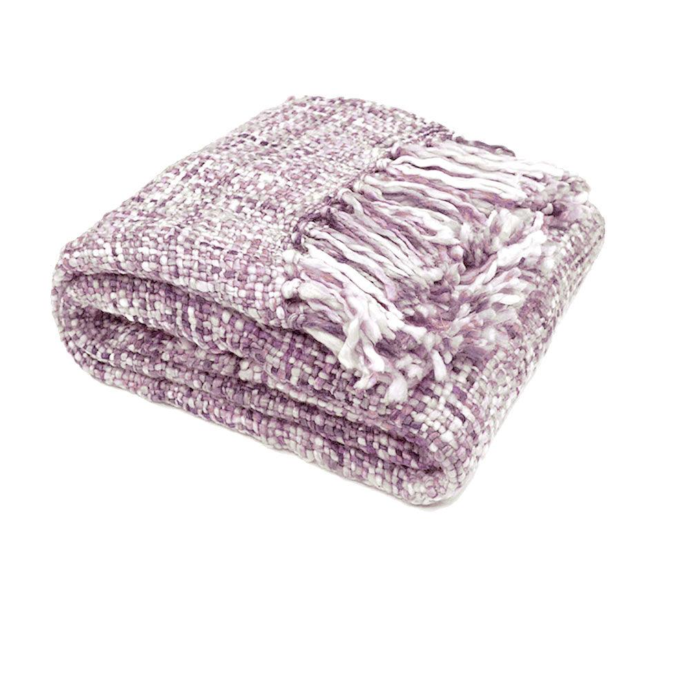 Rans Oslo Knitted Weave Throw 127x152cm - Lilac Hint - Harrogates