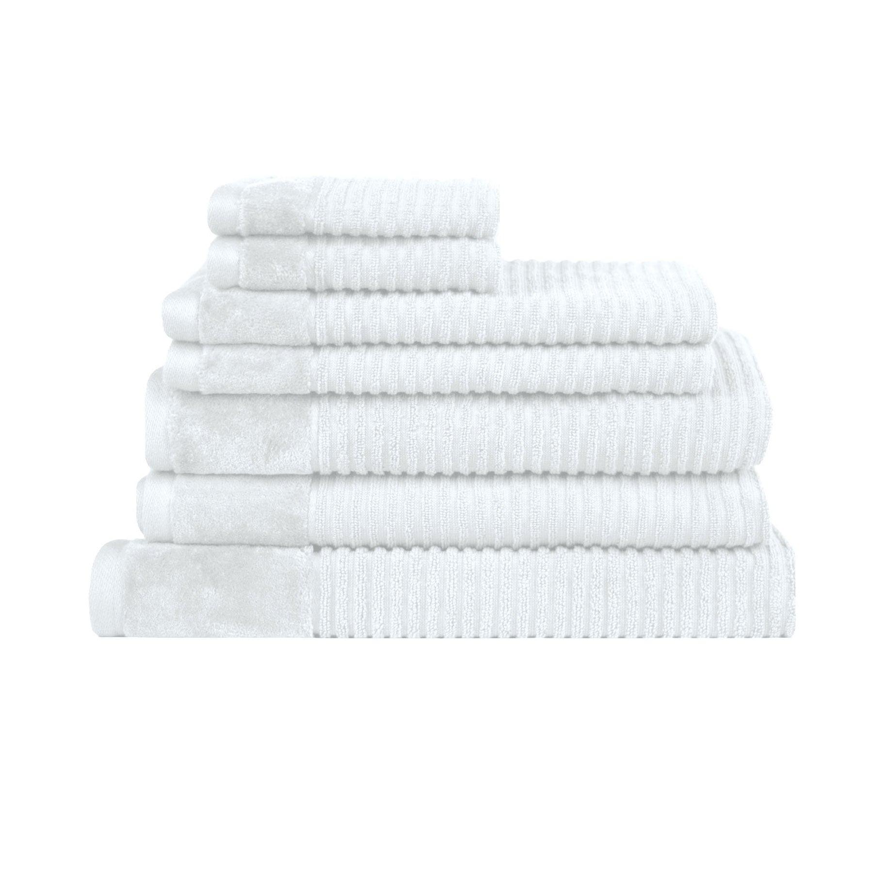 Royal Excellency 7 Piece Cotton Bath Towel Set - White - Harrogates