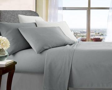 ultra soft microfibre sheet set king single silver - Harrogates