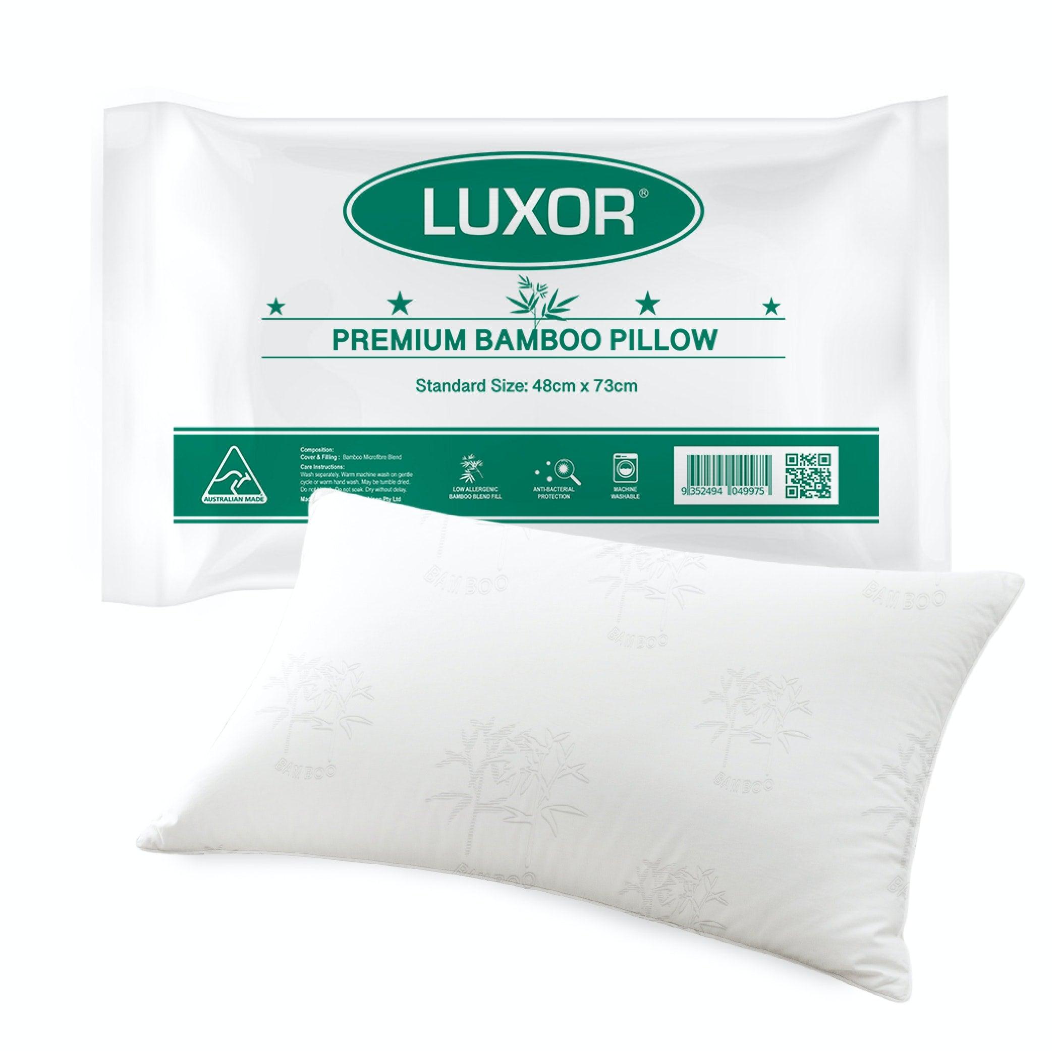 Luxor Australian Made Bamboo Cooling Pillow Standard Size Single Pack - Harrogates