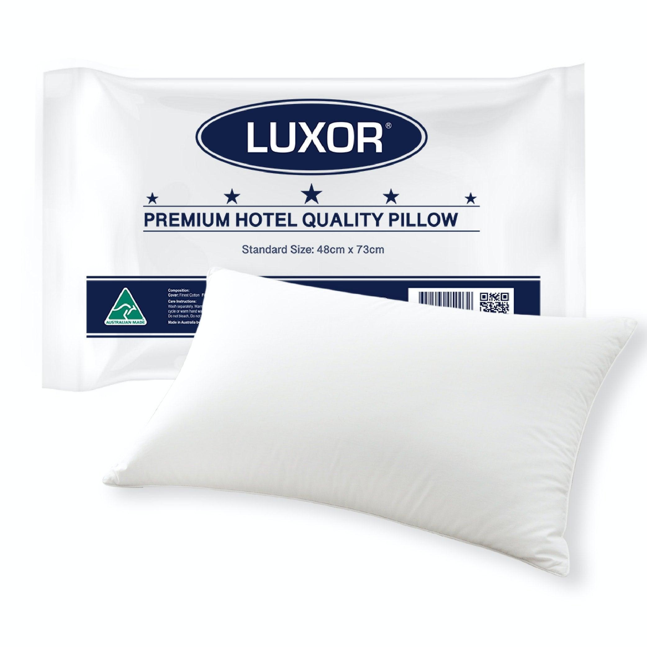 Luxor Australian Made Hotel Quality Pillow Standard Size Single Pack - Harrogates