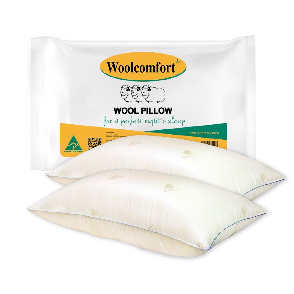Woolcomfort Aus Made Natural Health Wool Pillow Twin Pack - Harrogates