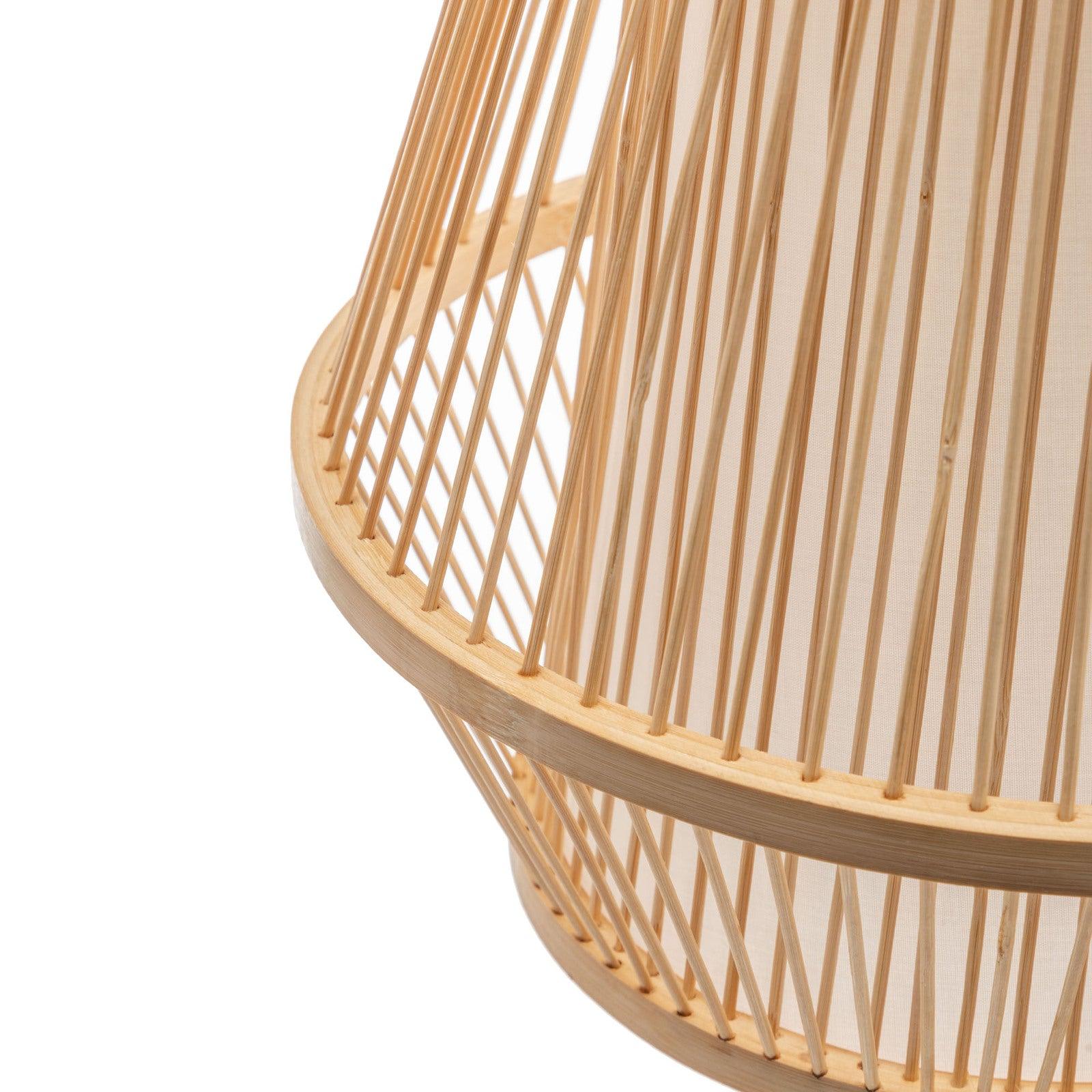 Natural Woven Bamboo Empire Pendant Lamp Hanging Light Bell Shade Boho Tropical - Harrogates