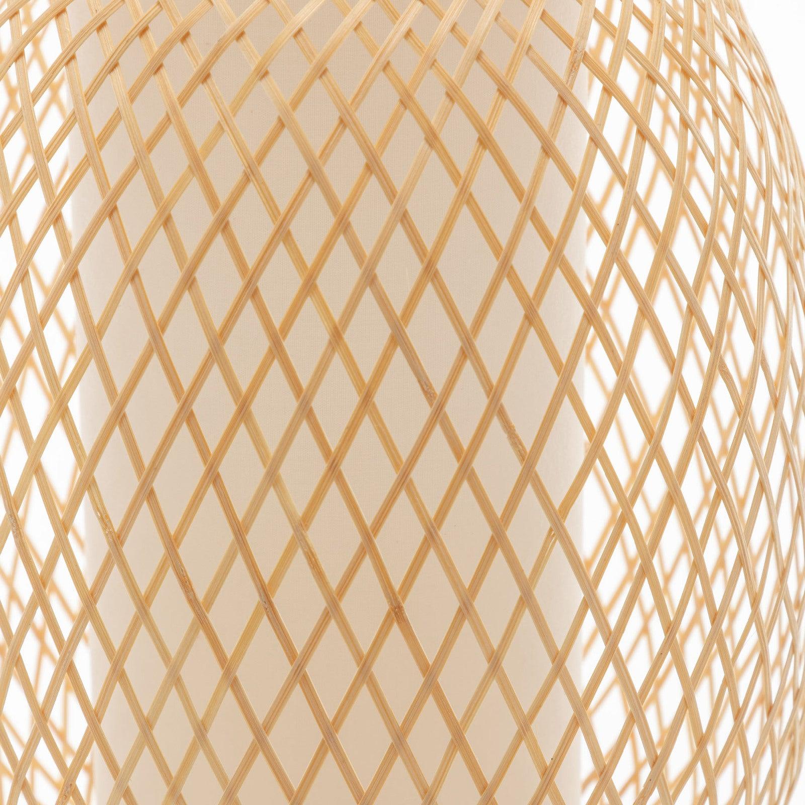 Natural Woven Bamboo Oval Table Lamp Light Shade Boho Tropical Coastal - Harrogates