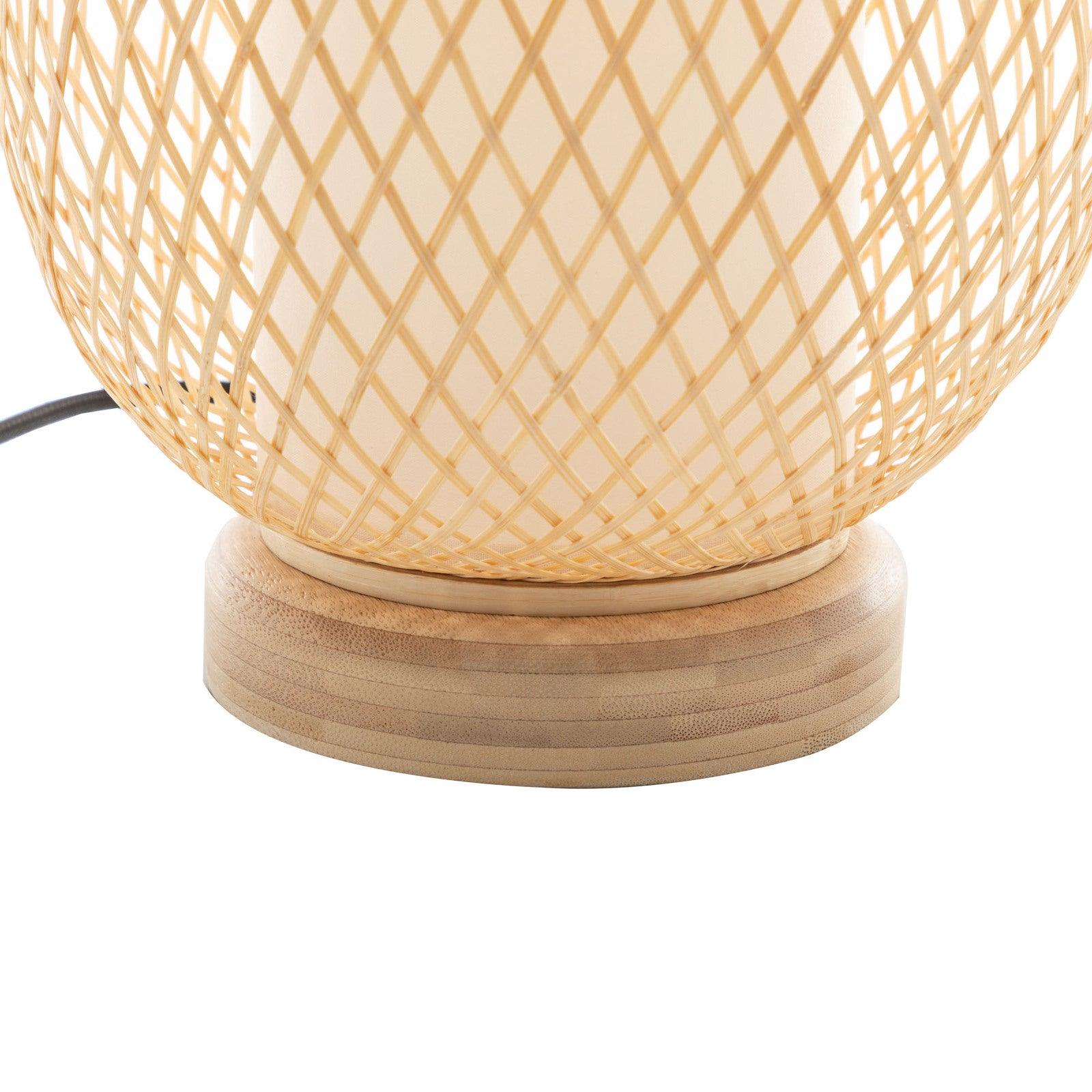 Natural Woven Bamboo Oval Table Lamp Light Shade Boho Tropical Coastal - Harrogates