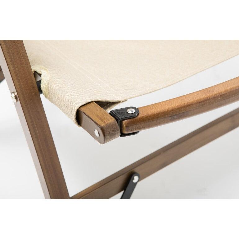 Bamboo Canvas Foldable Outdoor Camping Chair Wooden Travel Picnic Park - Khaki/Beige - Harrogates