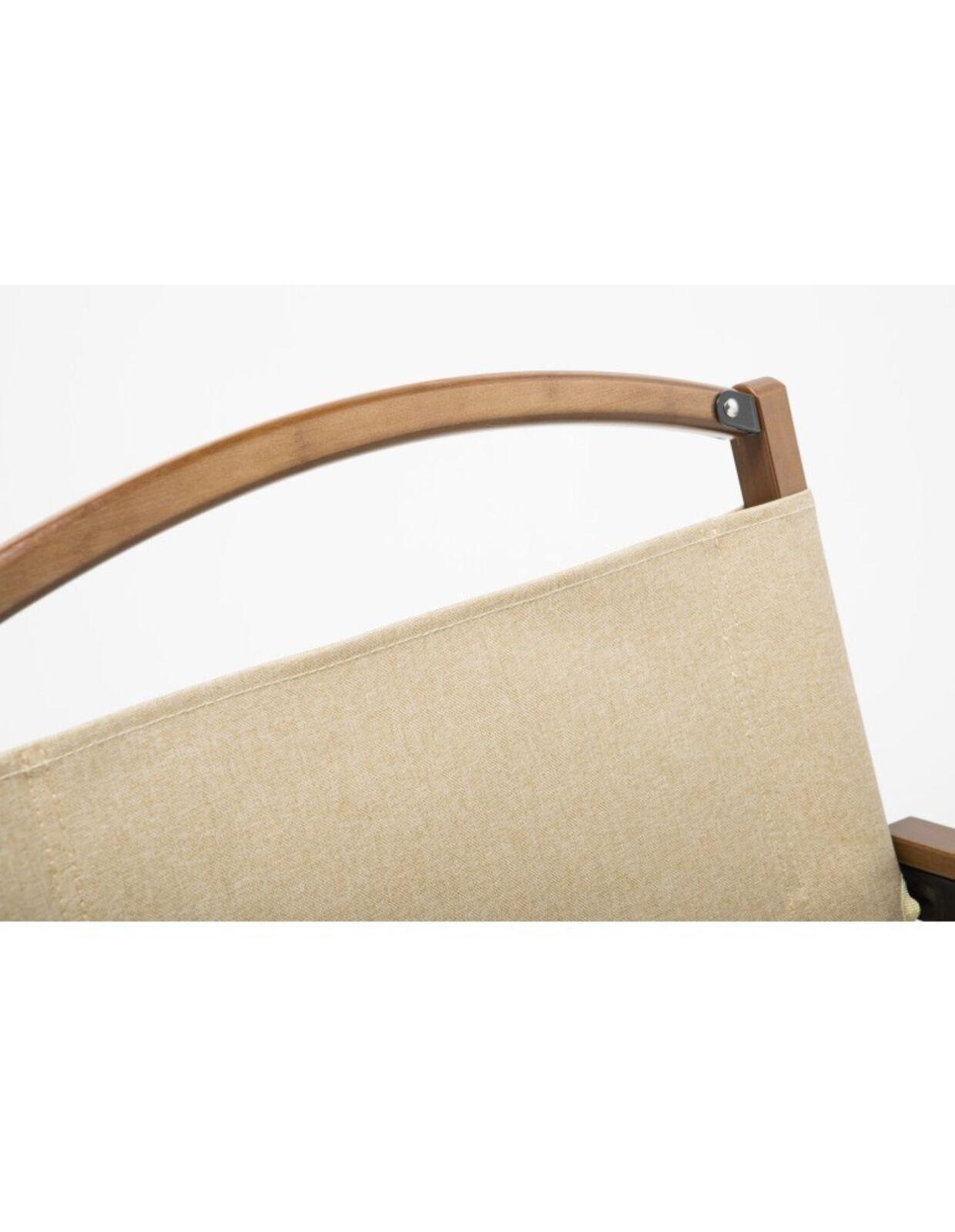 2x Bamboo Foldable Outdoor Camping Chair Wooden Travel Picnic Park Folding - Khaki/Beige - Harrogates