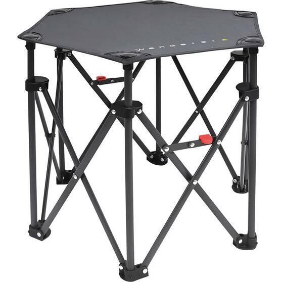 Wanderer Hex Small Quad Foldable Table Camping Fishing Outdoors - Harrogates