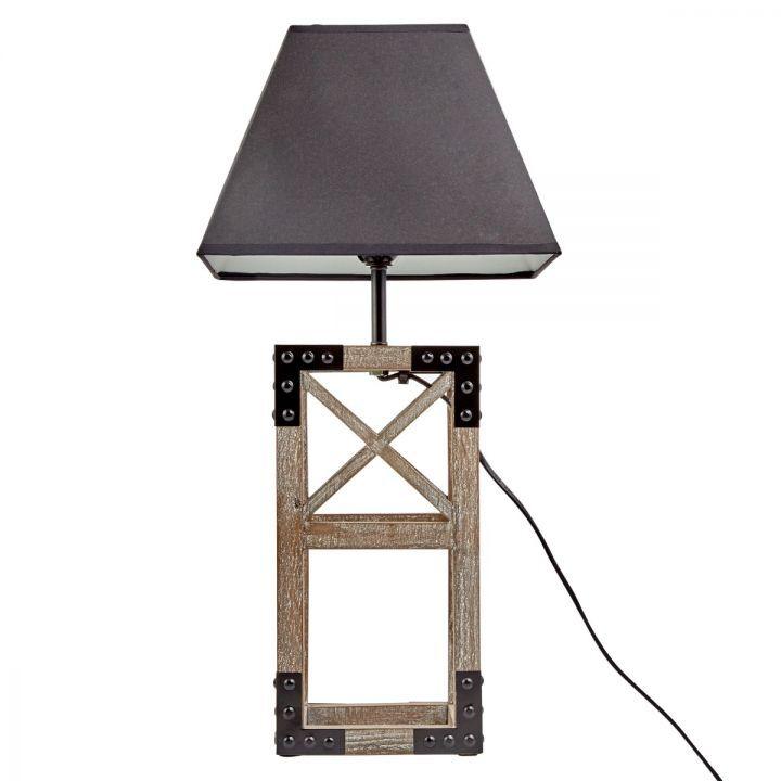 Designer Wooden TABLE LAMP Modern Rustic Geo Industrial Retro Desk Light - Harrogates