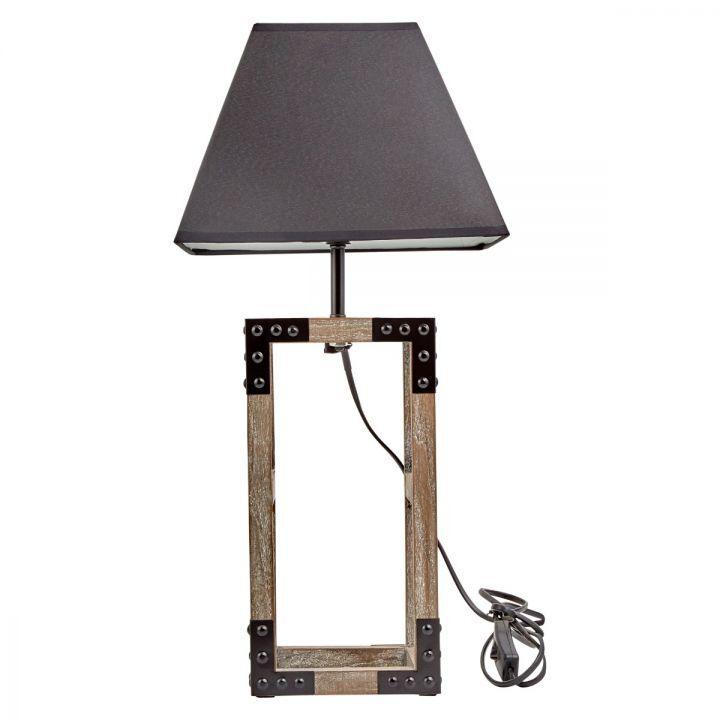 Designer Wooden TABLE LAMP Modern Rustic Geo Industrial Retro Desk Light - Harrogates