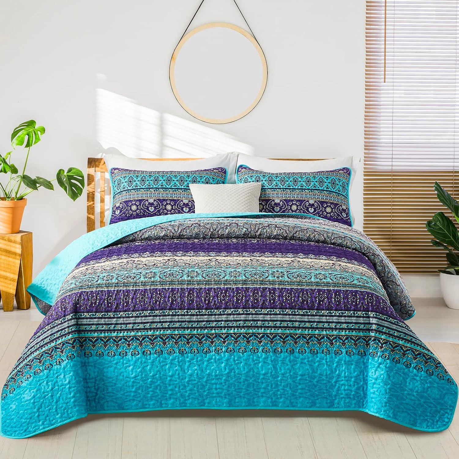 Tranquil Quilted coverlet and pillowcovers set: Perfect for Relaxation - Queen size - Harrogates