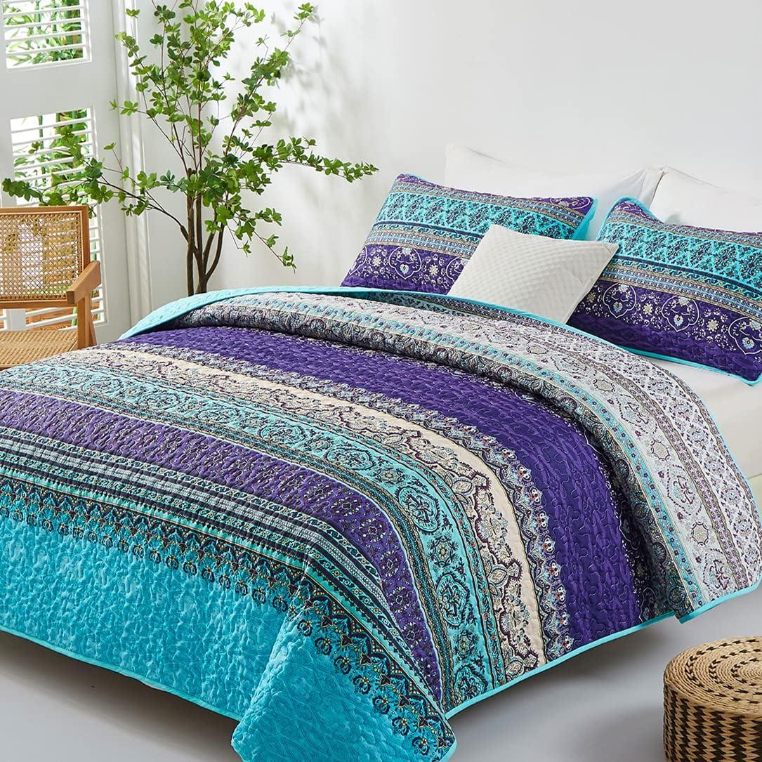 Tranquil Quilted coverlet and pillowcovers set: Perfect for Relaxation - Queen size - Harrogates