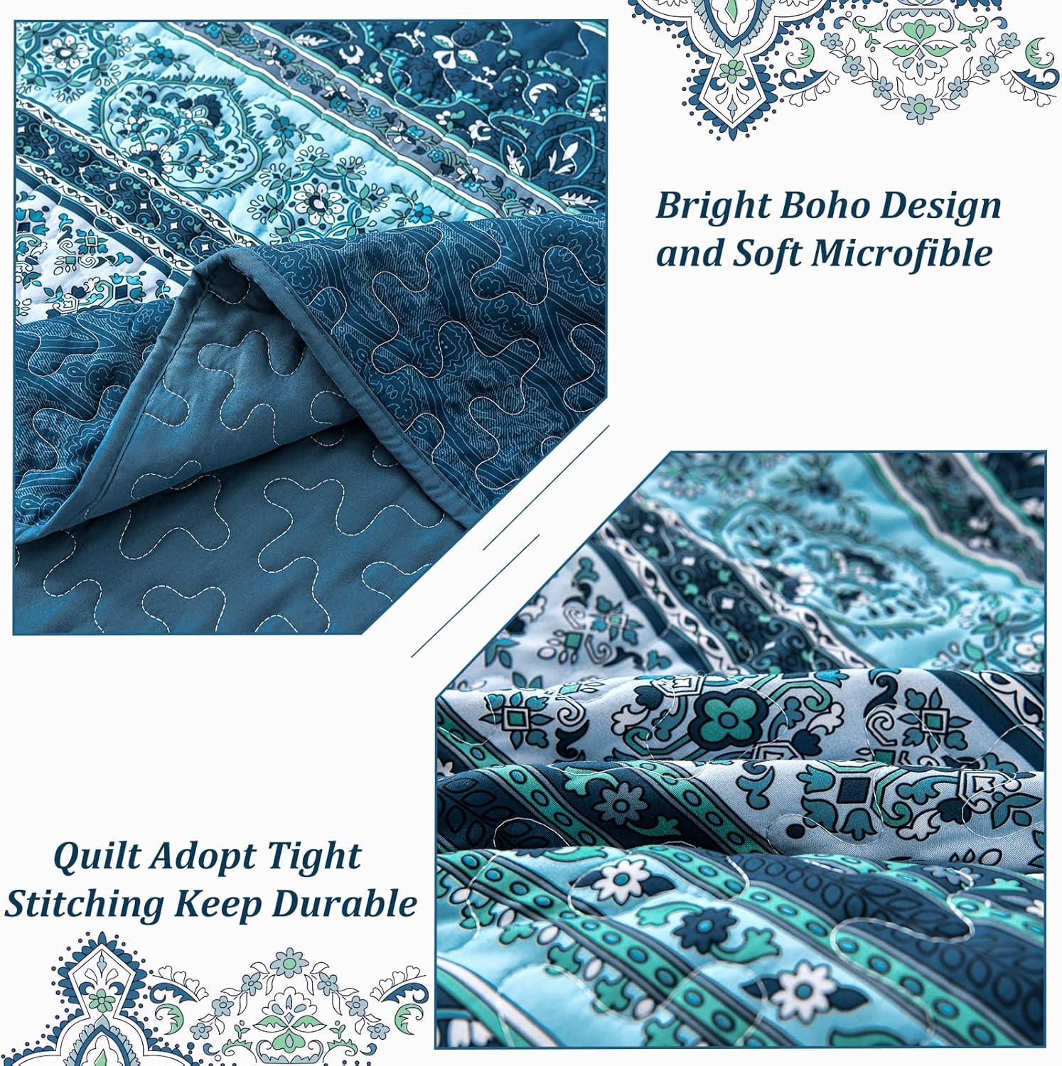 Opalescent Quilted coverlet and pillowcovers set: Shimmering Beauty - Queen size - Harrogates