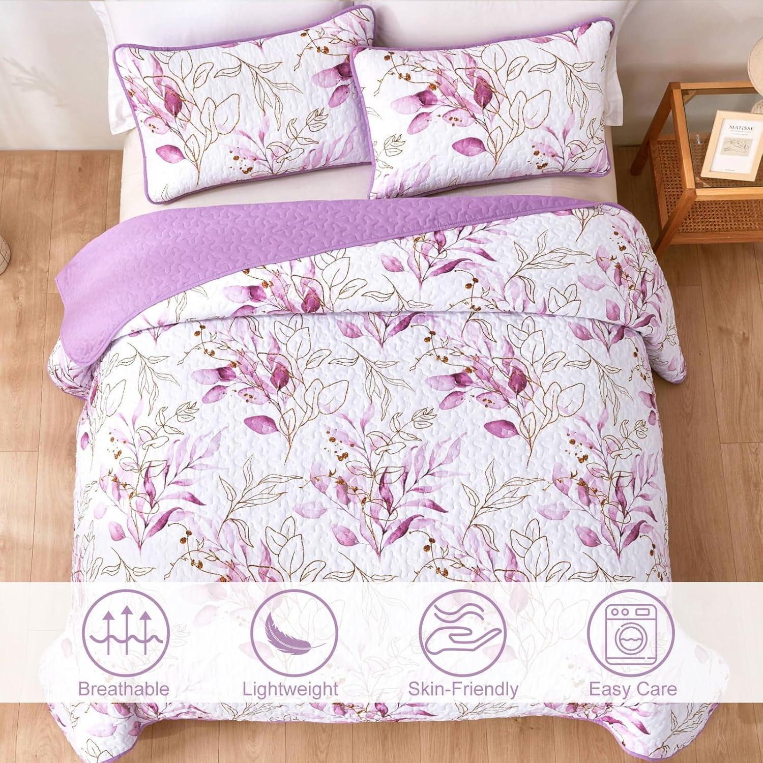 Unique Quilted bedspread and pillowcovers set: Stand Out in Style - Queen size - Harrogates