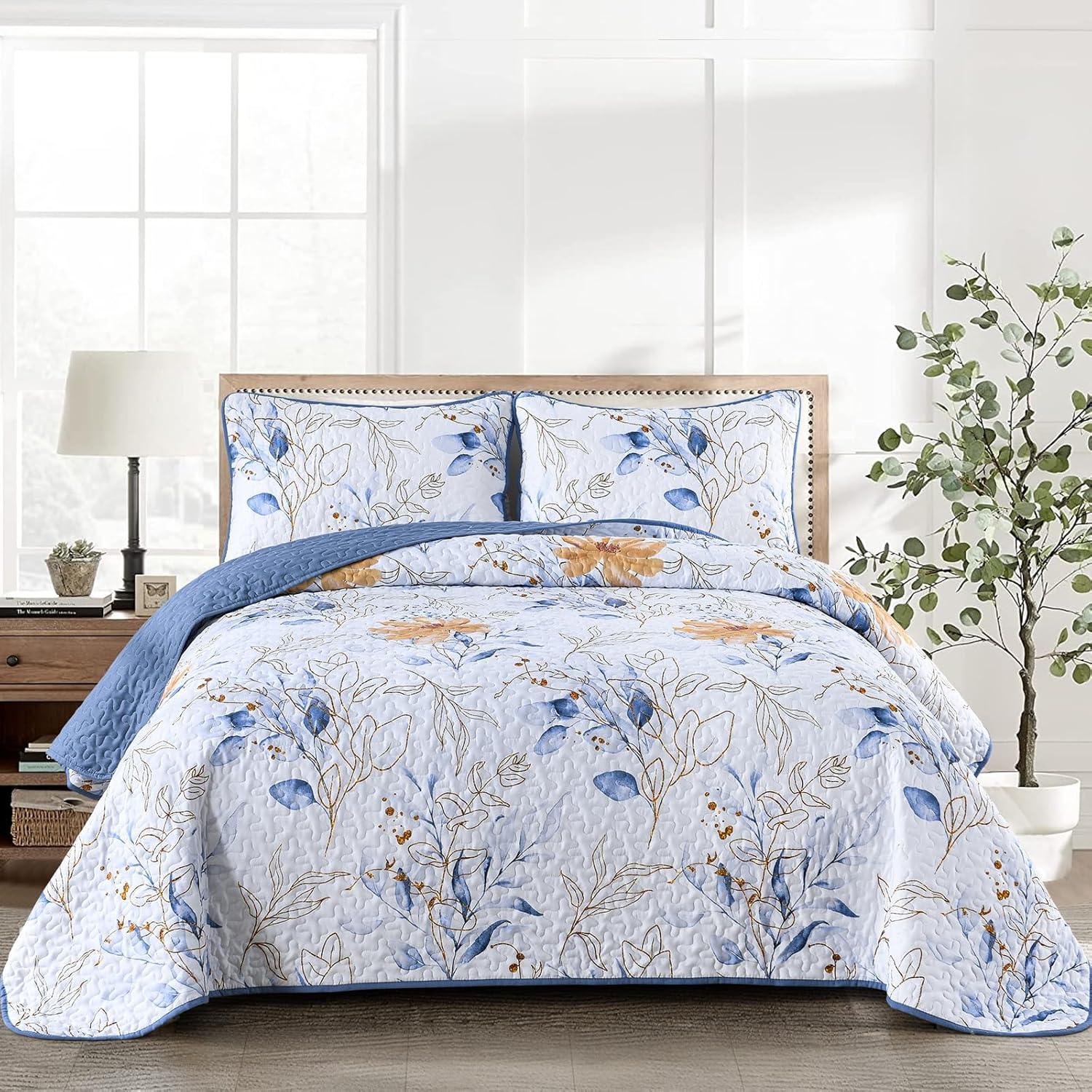 Quietude Quilted coverlet and pillowcovers set: Perfect for Relaxation - Queen size - Harrogates