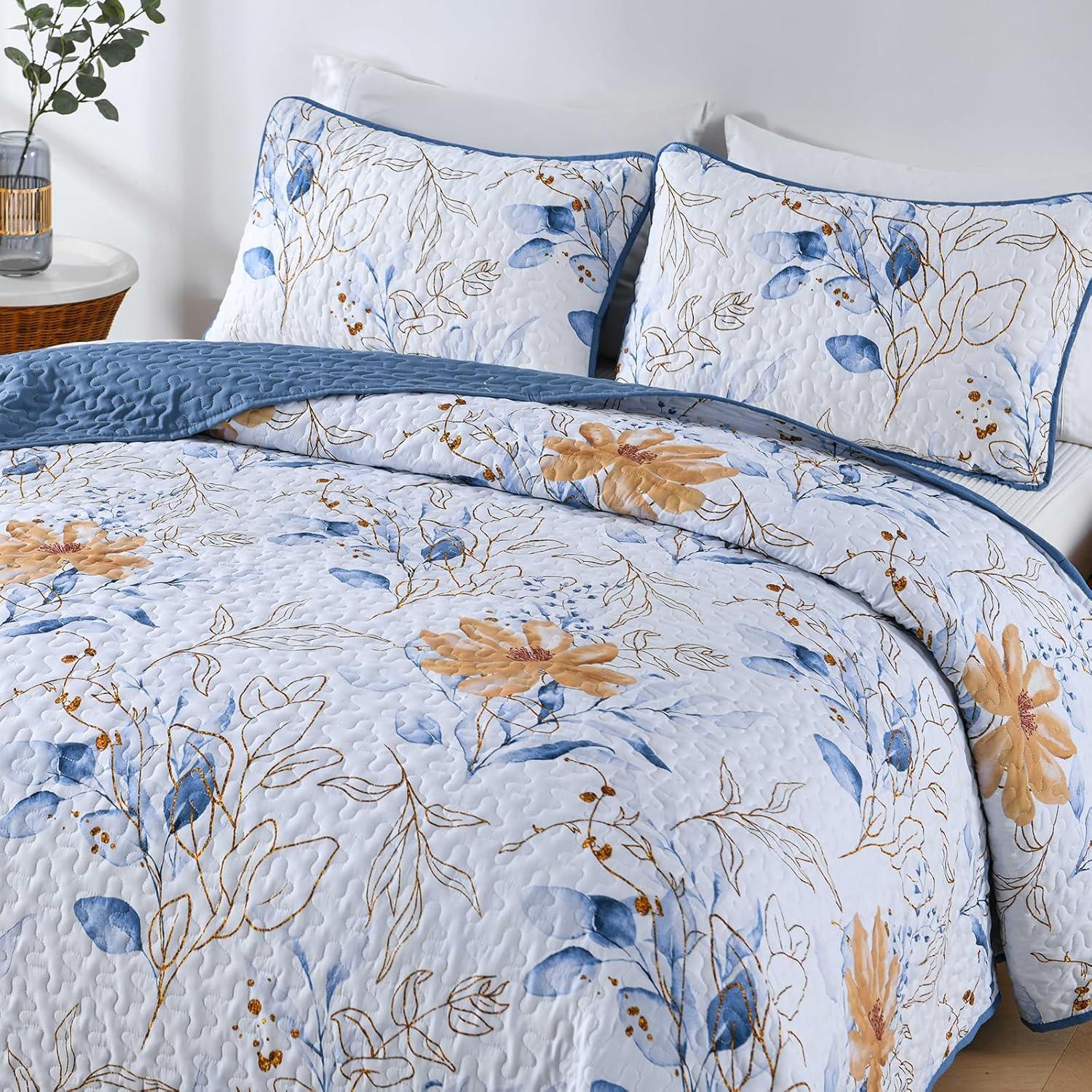 Quietude Quilted coverlet and pillowcovers set: Perfect for Relaxation - Queen size - Harrogates