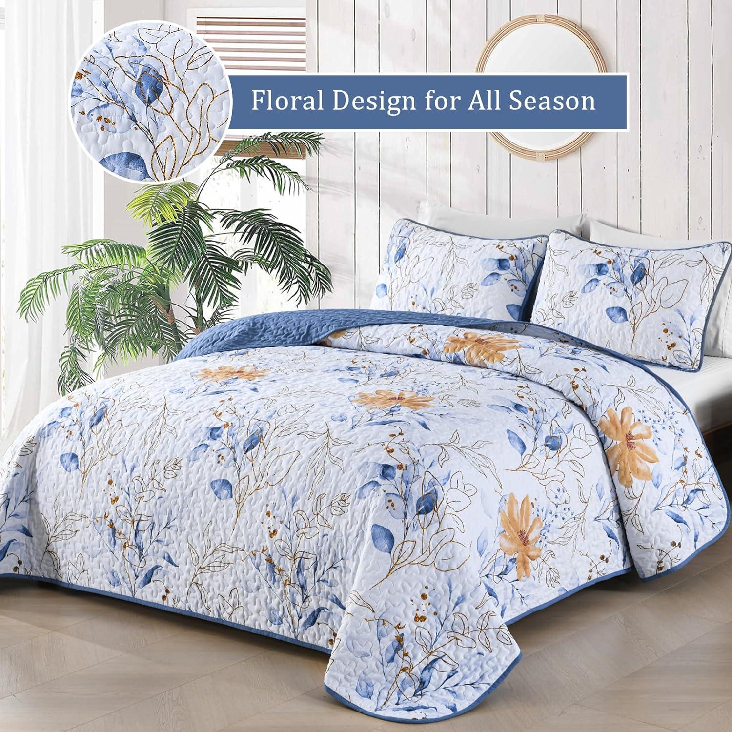 Quietude Quilted coverlet and pillowcovers set: Perfect for Relaxation - Queen size - Harrogates