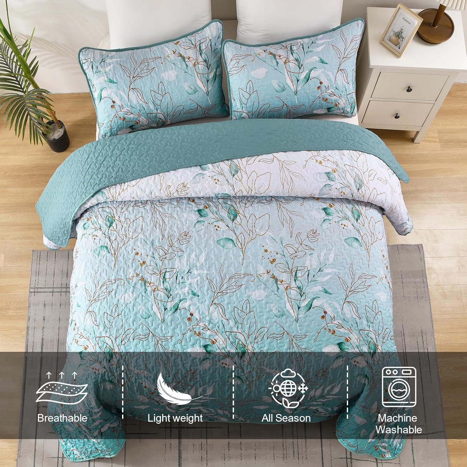 Radiating Quilted bedspread and pillowcovers set: Shine in Your Bedroom - Queen size - Harrogates