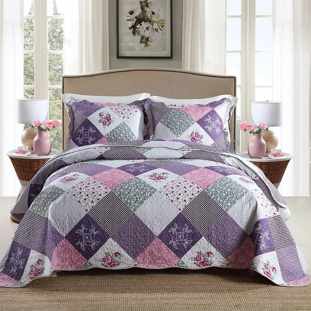 Quaint Quilted bedspread and pillowcovers set: Perfect for a Cozy Retreat - Queen size - Harrogates