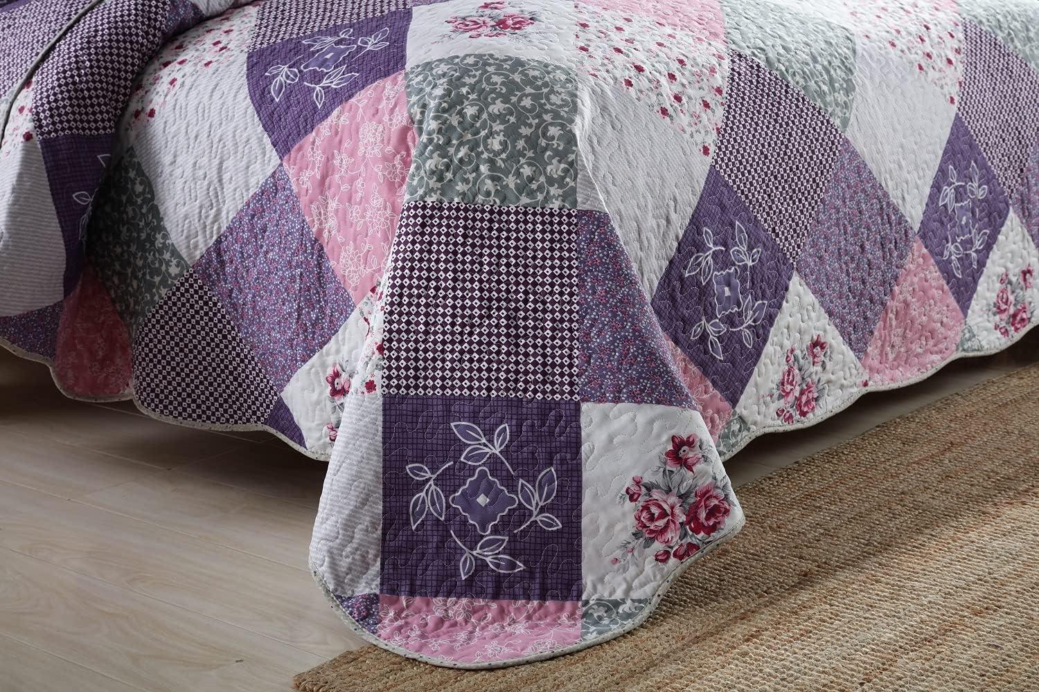 Quaint Quilted bedspread and pillowcovers set: Perfect for a Cozy Retreat - Queen size - Harrogates