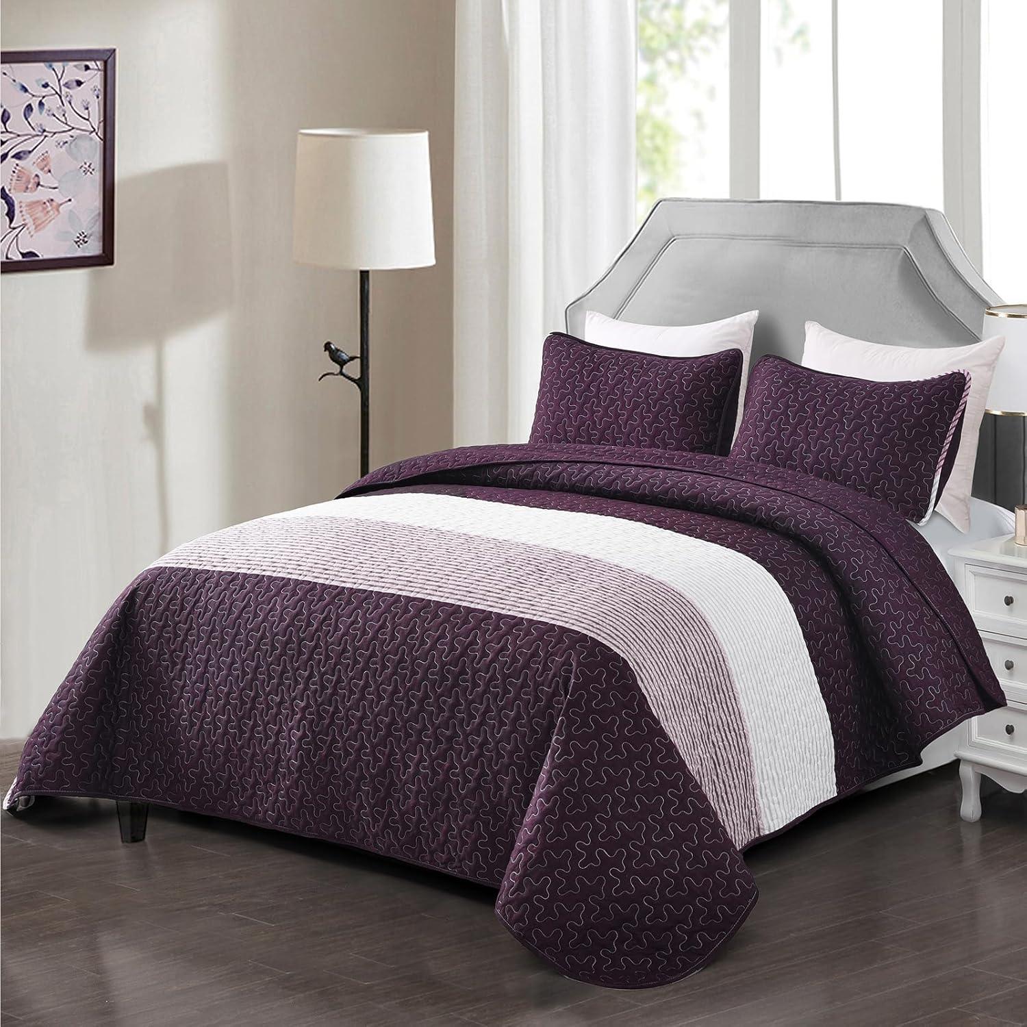 Radiant Quilted coverlet and pillowcovers set: Brighten Any Room - Queen size - Harrogates