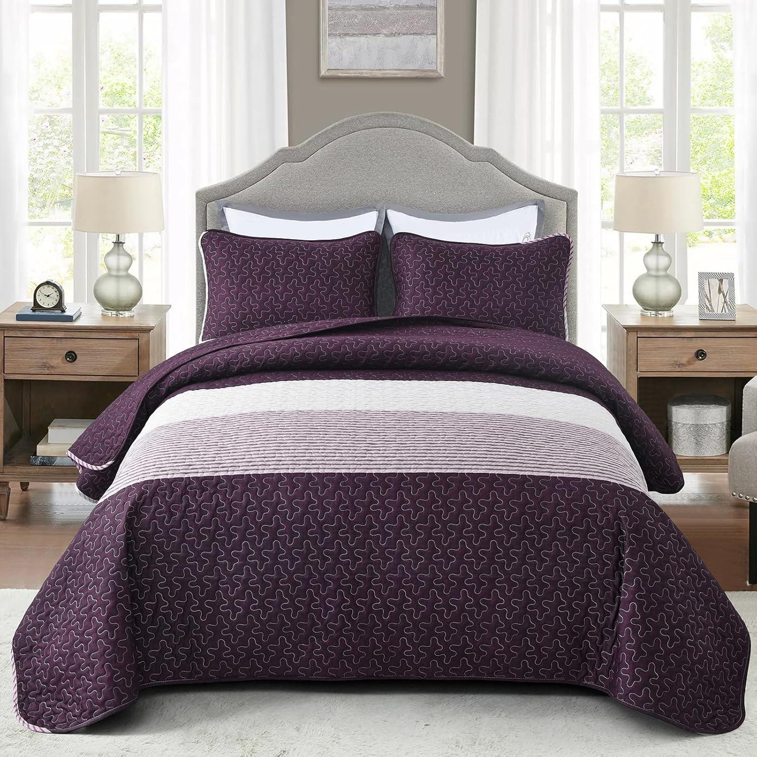 Radiant Quilted coverlet and pillowcovers set: Brighten Any Room - Queen size - Harrogates