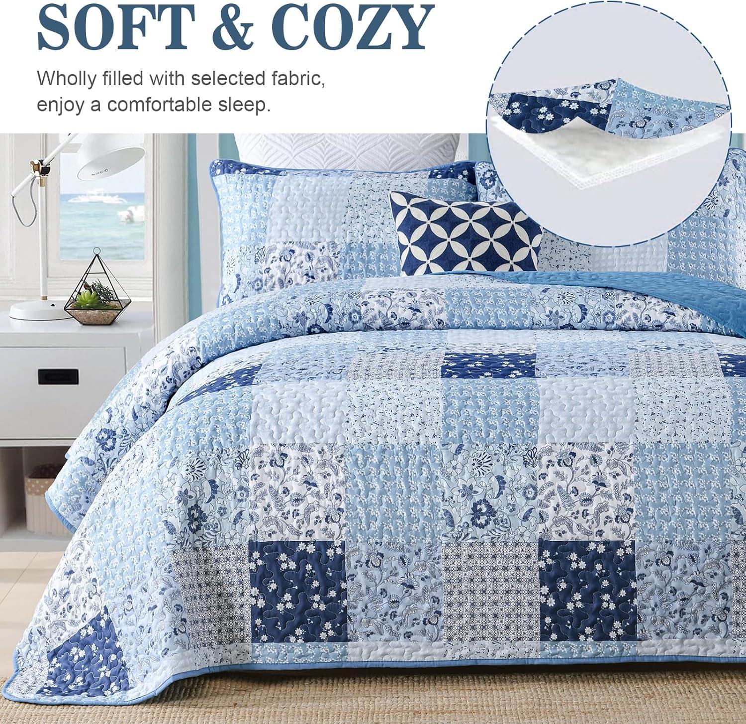 Charming Quilted coverlet and pillowcovers set: Timeless Appeal - Queen size - Harrogates
