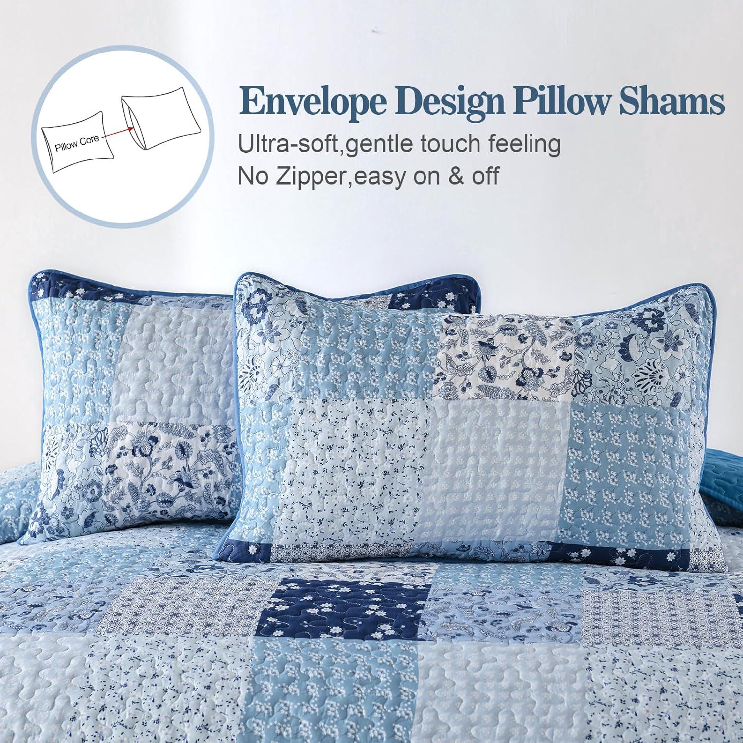 Charming Quilted coverlet and pillowcovers set: Timeless Appeal - Queen size - Harrogates